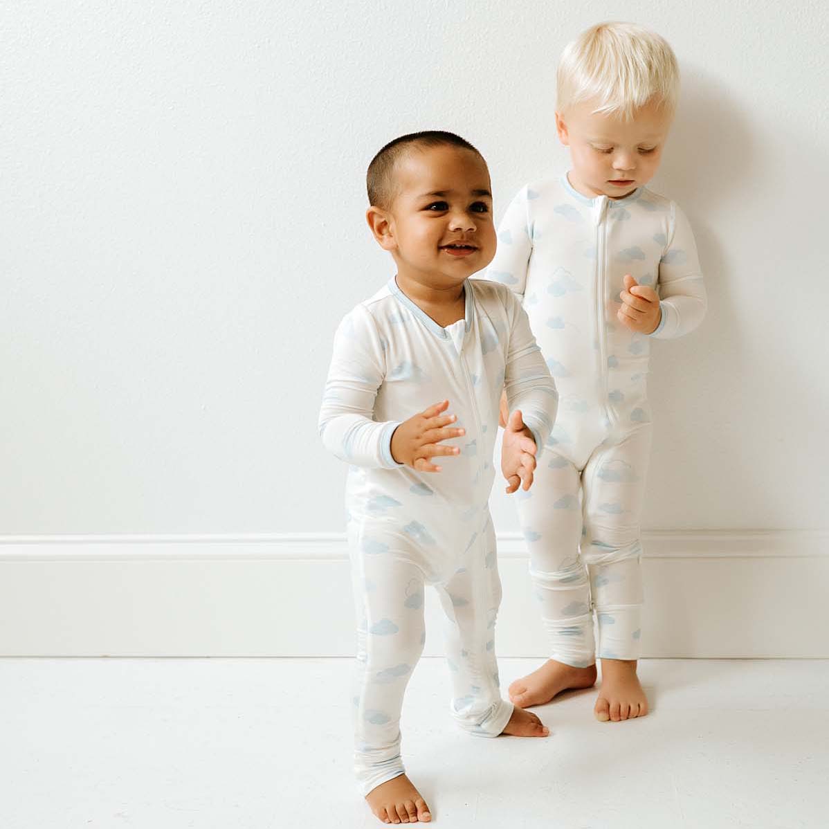 Little Farmer Boy - Front Zipper Footie - Ivory